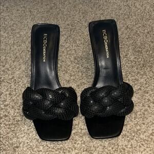 BCBGeneration Black Braided Mules